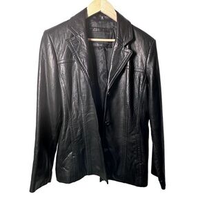 Avanti Women's Vintage Genuine Black Leather Jacket/Blazer Size L